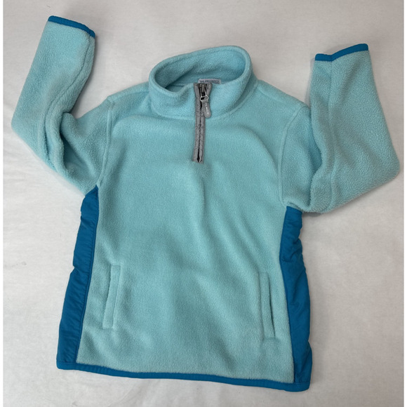 Children's Place Fleece Pullover Tech 1/4 Zip Jacket Baby Blue Girls Size 6 6X 7 - Picture 1 of 6